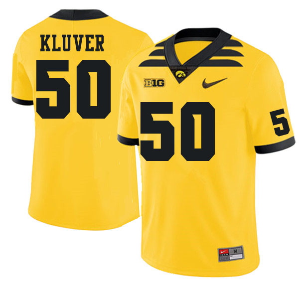 Men #50 Zach Kluver Iowa Hawkeyes College Football Jerseys Sale-Gold